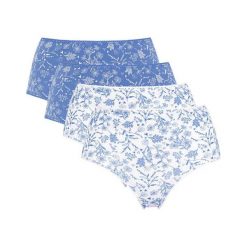 Cellbes Figi 4 Pack niebieski biały female niebieski/biały 50/52. Niebieskie majtki damskie Cellbes, w kwiaty, z bawełny. Za 115,00 zł.