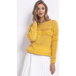 Sweter z frędzlami F745. Swetry damskie Fobya, uniwersalny, bez wzorów, bez rękawów, bez kaptura. Za 114,00 zł.