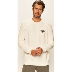 Lee - Bluza. Białe bluzy męskie Lee, s, z nadrukiem, z bawełny, z okrągłym kołnierzem, bez rękawów, bez kaptura. W wyprzedaży za 119,90 zł.
