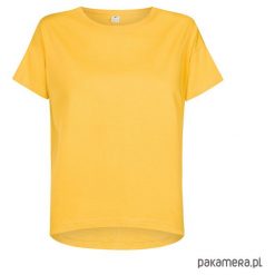 T-shirt basic żółta. Żółte t-shirty damskie Pakamera, z nadrukiem, z bawełny. Za 99,00 zł.