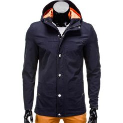 KURTKA MĘSKA PRZEJŚCIOWA PARKA C310 - GRANATOWA. Brązowe parki męskie marki Ombre Clothing, m, z bawełny. Za 99,00 zł.