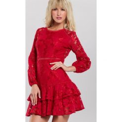 Czerwona Sukienka Jakes. Czerwone sukienki damskie other, m, bez wzorów, bez kołnierzyka, bez rękawów, mini. Za 129,99 zł.