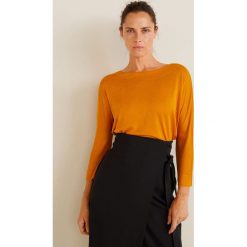 Mango - Bluzka Lyce2. Brązowe bez kategorii marki Mango, s, z lyocellu, casualowe, z dekoltem w łódkę. Za 79,90 zł.