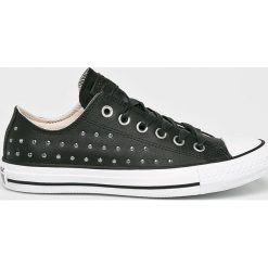 Converse - Tenisówki. Czarne tenisówki damskie marki Converse, ze skóry, na sznurówki. W wyprzedaży za 239,90 zł.