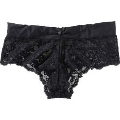 Figi "panty" bonprix czarny. Czarne panty damskie bonprix, w koronkowe wzory. Za 34,99 zł.