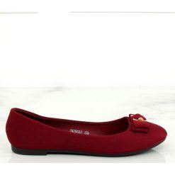 Czerwone Baleriny damskie bordowe JM3553J Burdeo. Czerwone baleriny damskie ButyModne, bez wzorów, z tkaniny, eleganckie, bez obcasa. Za 69,00 zł.