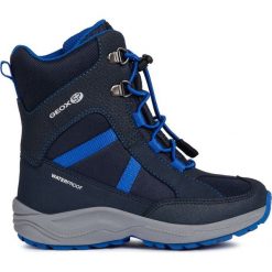 Geox buty zimowe chłopięce New Alaska 36 niebieski. Niebieskie buty chłopięce zimowe Geox, z gumy, bez zapięcia. Za 349,00 zł.