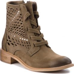 Botki CARINII - B4317 I43-000-000-C58. Zielone buty zimowe damskie Carinii, z materiału, na obcasie. W wyprzedaży za 279,00 zł.