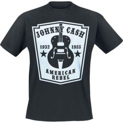 Johnny Cash American Rebel T-Shirt czarny. Czarne koszulki męskie marki Johnny Cash, xl, z nadrukiem, klasyczne, z okrągłym kołnierzem. Za 89,90 zł.