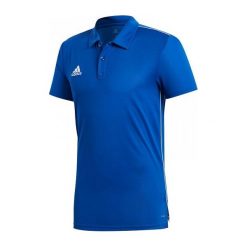Adidas Koszulka męska CORE 18 Polo niebieska r. S (CV3590). Niebieskie koszulki polo męskie Adidas, s. Za 79,00 zł.