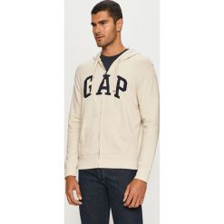 GAP - Bluza. Brązowe bluzy męskie GAP, s, z aplikacjami, z bawełny, z kapturem, bez rękawów, z kapturem. Za 219,90 zł.