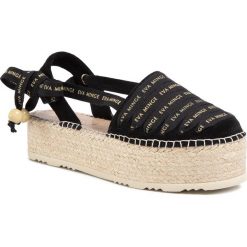 Espadryle EVA MINGE - EM-14-07-000728 803. Czarne espadryle damskie Eva Minge, bez wzorów, ze skóry, bez obcasa. W wyprzedaży za 369,00 zł.