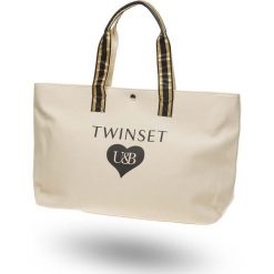 TORBA Twinset U&B. Białe torby damskie plażowe Twinset U&B, z nadrukiem, duże, bez dodatków. Za 227,40 zł.