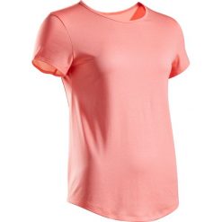 KOSZULKA TS DRY 100 damska. Różowe t-shirty damskie ARTENGO, bez wzorów, z poliesteru, bez kołnierzyka, bez rękawów, bez kaptura, tenisowe. Za 24,99 zł.