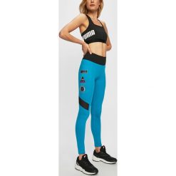 Puma - Legginsy. Niebieskie spodnie damskie Puma, s, z nadrukiem, z elastanu. W wyprzedaży za 179,90 zł.