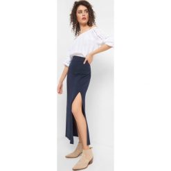 Spódnica maxi z rozcięciem. Pomarańczowe spódniczki damskie Orsay, na co dzień, na lato, xxs, bez wzorów, z elastanu, eleganckie, z podwyższonym stanem, maxi, proste. Za 49,99 zł.