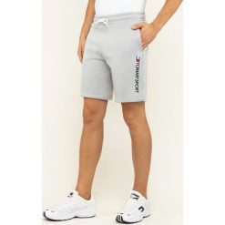 Szorty materiałowe Tommy Sport Logo 9" S20S200185. Szare spodenki sportowe męskie Tommy Sport, s, bez wzorów, z elastanu, sportowe. W wyprzedaży za 179,00 zł.