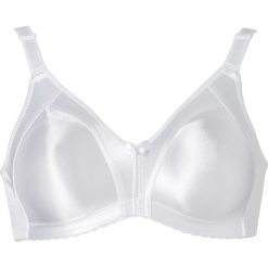 Biustonosz "minimizer" bez fiszbinów bonprix biały. Białe biustonosze bonprix, bez wzorów. Za 79,99 zł.