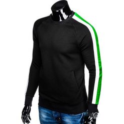 Bluza męska bez kaptura B870 - czarna. Czarne bluzy męskie Ombre Clothing, s, bez wzorów, z bawełny, z kapturem, bez rękawów, bez kaptura. Za 59,00 zł.