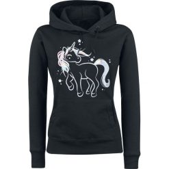 Jednorożec Einhorn Glanz Bluza z kapturem damska czarny. Czarne bluzy z kapturem damskie marki Jednorożec, l, z nadrukiem. Za 121,90 zł.
