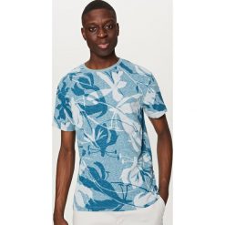 T-shirty męskie z nadrukiem: T-shirt z nadrukiem all over – Turkusowy