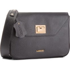 Torebka LASOCKI - BRT-060 Black. Czarne listonoszki damskie marki Lasocki, ze skóry. Za 169,99 zł.