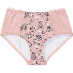 Figi maxi bonprix stary jasnoróżowy z nadrukiem. Różowe majtki damskie bonprix, z nadrukiem, z koronki. Za 34,99 zł.