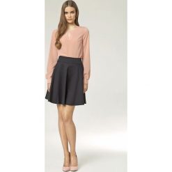 Granatowa Rozkloszowana Spódnica. Niebieskie spódniczki damskie Molly.pl, na co dzień, s, bez wzorów, z bawełny, eleganckie, rozkloszowane. Za 95,90 zł.