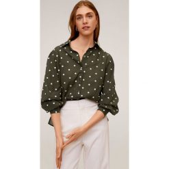 Mango - Koszula Topu. Żółte bluzki damskie Mango, s, bez wzorów, z bawełny, eleganckie, z klasycznym kołnierzykiem, z długim rękawem. W wyprzedaży za 99,90 zł.