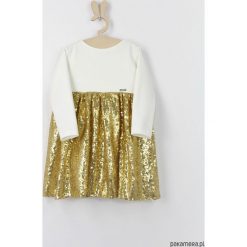 Sukienka ecru złota z cekinami. Żółte sukienki dziewczęce Pakamera, z jersey. Za 139,00 zł.