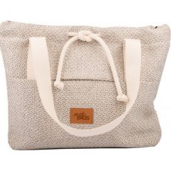 Torebka shopper "BAGGERKA", kolor beżowy melanż. Brązowe torby damskie na zakupy me&BAGS, bez wzorów, z tkaniny, na ramię, duże, bez dodatków. Za 219,00 zł.