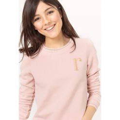 Bawełniana bluza z okrągłym dekoltem. Różowe długie bluzy damskie marki MADEMOISELLE R, xl, z bawełny. Za 151,16 zł.