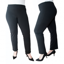 Czarne spodnie z prostą nogawką wysoki stan MODA XXL. Czarne spodnie damskie Moda Size Plus Iwanek, s, w paski, z elastanu, eleganckie, z podwyższonym stanem. Za 119,00 zł.