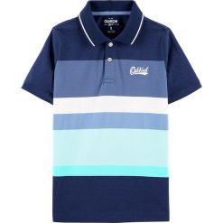 Koszulka polo w kolorze niebieskim. Niebieskie t-shirty chłopięce OshKosh, z haftami, z bawełny, bez rękawów. W wyprzedaży za 42,95 zł.