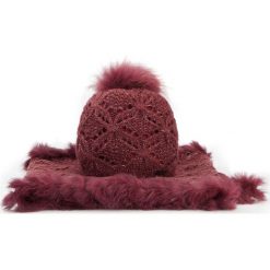 Komplet czapka + komin 87-SF-002-2. Czerwone czapki zimowe damskie Wittchen, na zimę, z dzianiny. Za 279,00 zł.