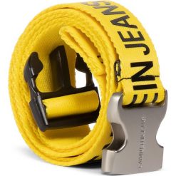 Pasek Damski CALVIN KLEIN JEANS - Ckj Logo Tape Clip Belt 30Mm K60K606810 YEL. Żółte paski damskie Calvin Klein Jeans, w paski, z jeansu. Za 179,00 zł.