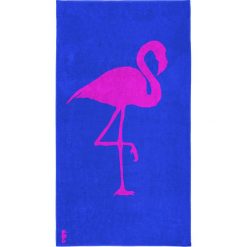 Kąpielówki męskie: Ręcznik plażowy „Flamingo” w kolorze niebiesko-różowym