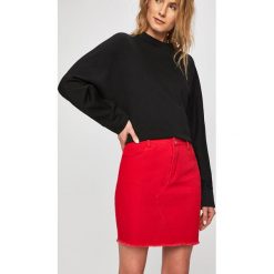 Answear - Spódnica. Czerwone spódniczki damskie ANSWEAR, s, z bawełny, casualowe, mini, proste. W wyprzedaży za 49,90 zł.
