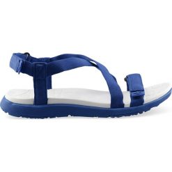 Sandały damskie SAD200 - kobalt. Niebieskie sandały damskie 4f, bez wzorów, z syntetyku, z otwartym noskiem, bez obcasa, bez zapięcia. Za 129,99 zł.