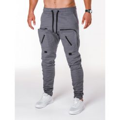 Joggery męskie: SPODNIE MĘSKIE JOGGERY P705 – SZARE