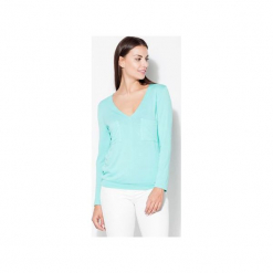 Bluzka K192 Zielony. Zielone bluzki longsleeves KATRUS, xl, z tkaniny, dekolt w kształcie v. Za 99,00 zł.