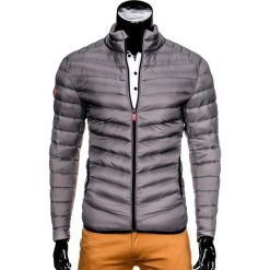 KURTKA MĘSKA PRZEJŚCIOWA PIKOWANA C299 - SZARA. Szare kurtki męskie Ombre Clothing, s, bez wzorów, z poliesteru, bez kaptura. Za 59,00 zł.