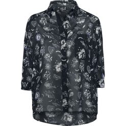 Hell Bunny Elspeth Blouse Bluzka czarny. Czarne bluzki damskie marki Hell Bunny, xl, bez wzorów, z materiału, z koszulowym kołnierzykiem, z krótkim rękawem. Za 174,90 zł.