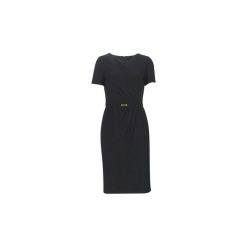 Sukienki długie Lauren Ralph Lauren BELTED SHORT SLEEVE DRESS. Czarne sukienki damskie Lauren Ralph Lauren, bez wzorów, bez kołnierzyka, bez rękawów, długie. Za 699,00 zł.