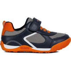 Sneakersy "Nekkar" w kolorze granatowo-pomarańczowym. Pomarańczowe trampki chłopięce geox kids, bez wzorów, bez zapięcia. W wyprzedaży za 134,95 zł.