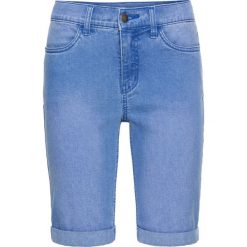 Bermudy dżinsowe ze stretchem bonprix jasnoniebieski lazurowy. Niebieskie szorty damskie bonprix, z jeansu. Za 84,99 zł.
