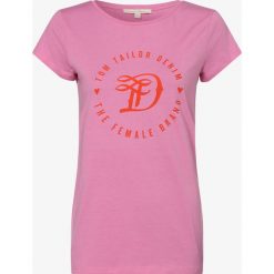 Tom Tailor Denim - T-shirt damski, lila. T-shirty damskie TOM TAILOR DENIM, l, bez wzorów, z bawełny, bez kołnierzyka. Za 49,95 zł.