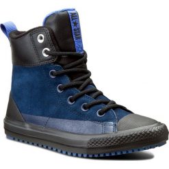 Trampki CONVERSE - Ctas Asphalt Boot Hi 654313C Navy/Oxygen Blue/Black. Niebieskie półbuty damskie Converse, bez wzorów, ze skóry, bez zapięcia. W wyprzedaży za 199,00 zł.