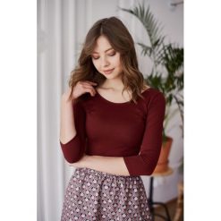 Bluzka Lovoa Porto XXS bordo. Szare bluzki damskie Marie Zélie, s, w paski, z elastanu, z dekoltem na plecach, bez rękawów. W wyprzedaży za 107,95 zł.