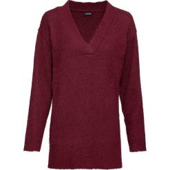 Sweter oversize bonprix czerwony klonowy. Czerwone swetry damskie bonprix, bez wzorów, bez rękawów, bez kaptura. Za 74,99 zł.